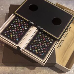 Louis Vuitton Black and Multicolor Monogram Playing Cards